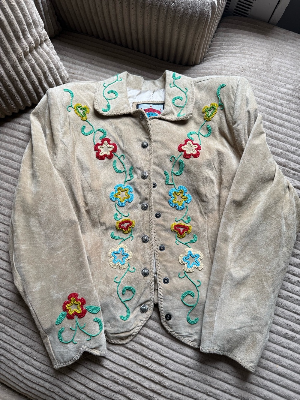 REN ELLIS Suede Beaded Jacket